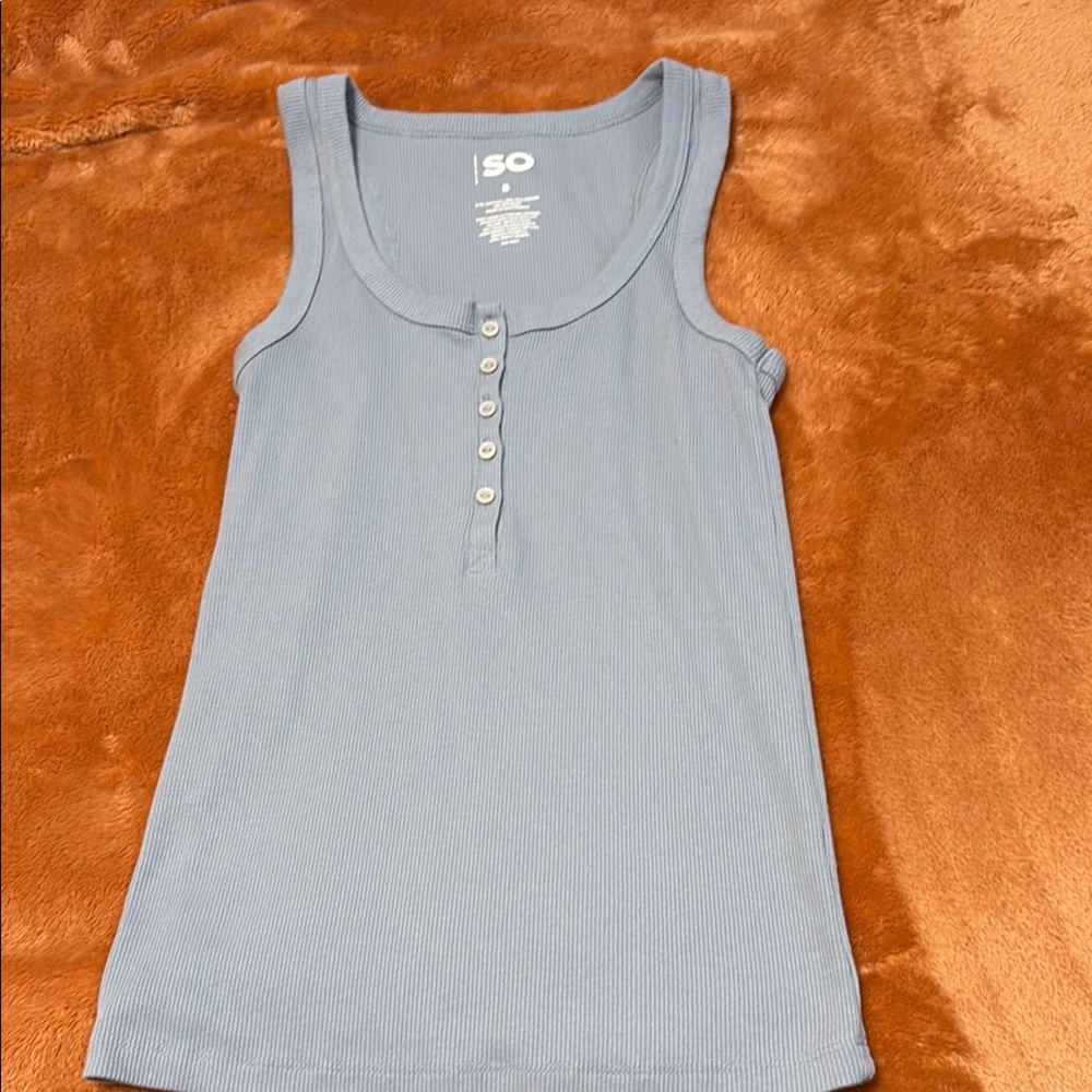 SO Light Blue Sleeveless Top